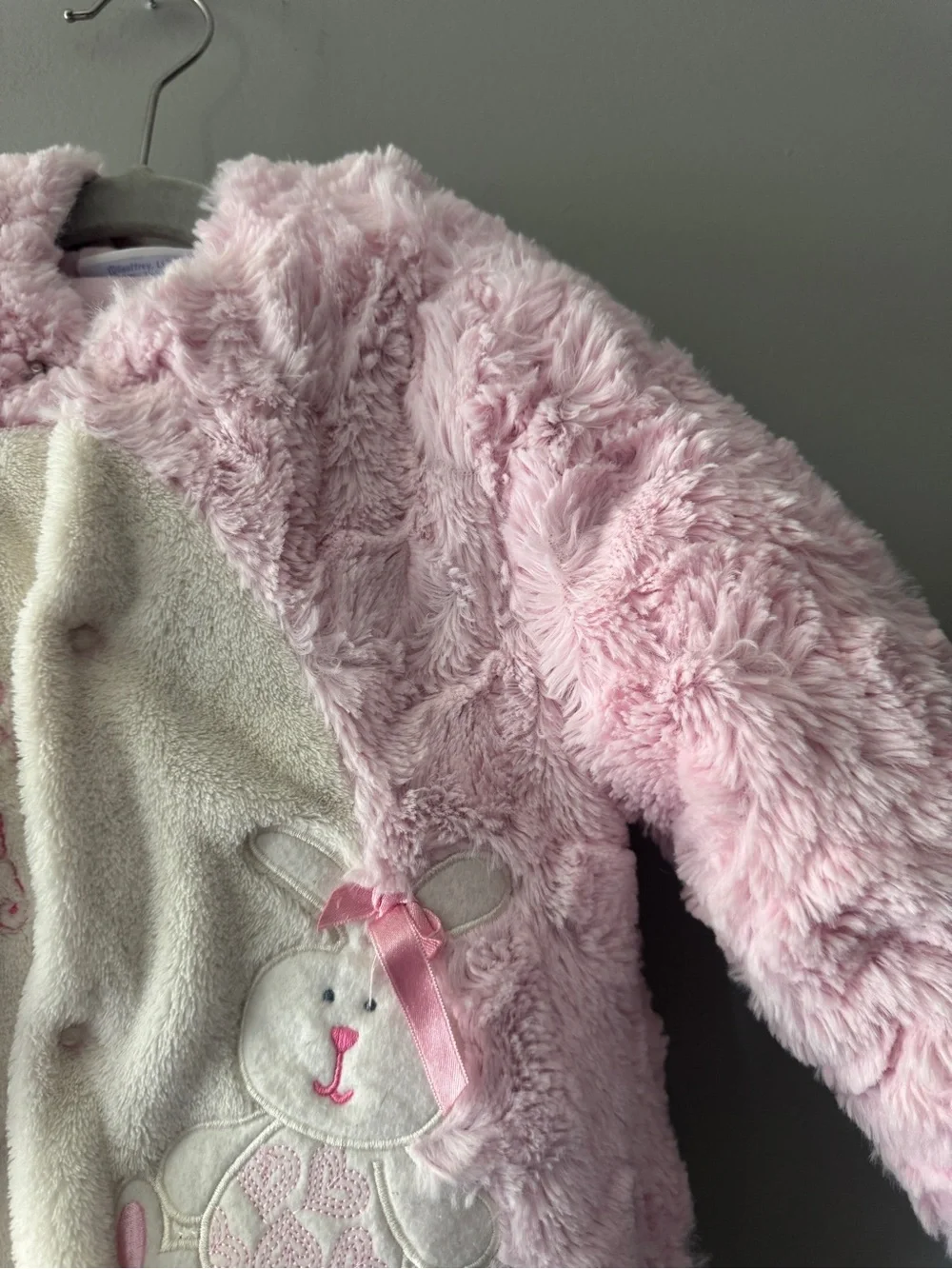 BabiesRUs | Pink Fuzzy Bunny One-Piece | 9M